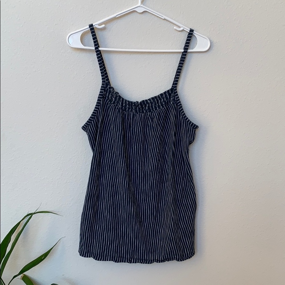 Blue/White Striped Cami Tank Top